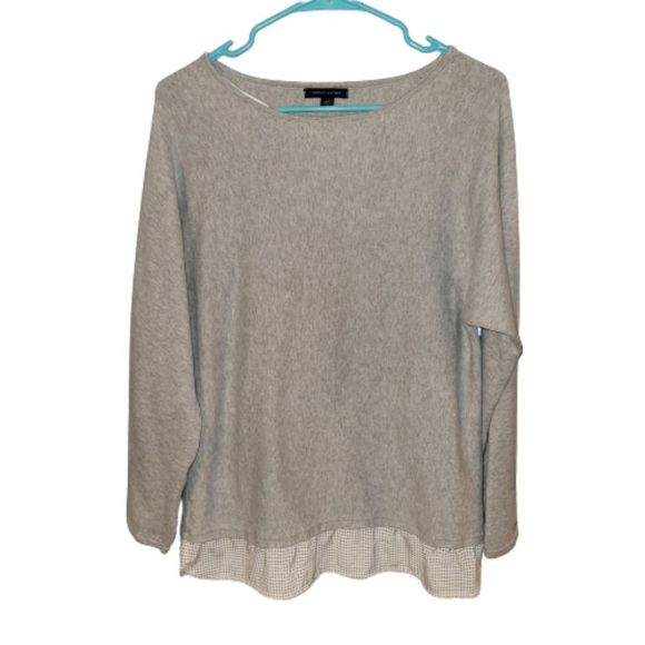Tommy Hilfiger gray knit top with ruffle - Picture 1 of 8